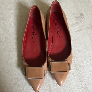 Lanvin Tan Leather Flats